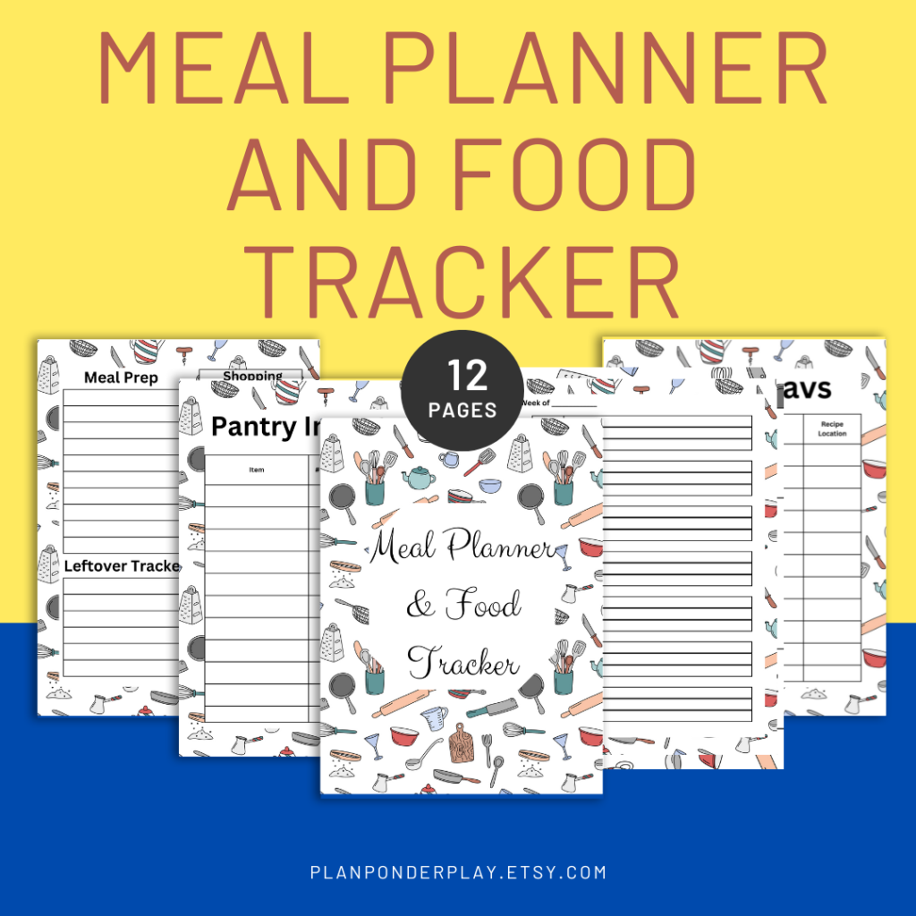 Meal Planner and Food Tracker Mock Up - J Mouttet